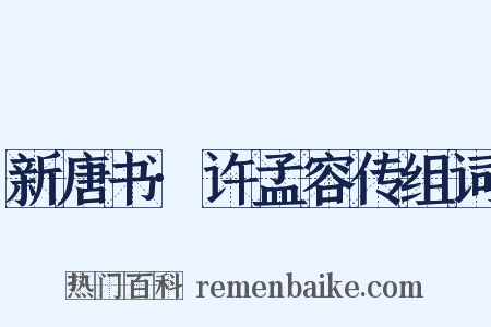 新唐书·许孟容传组词是什么意思的图片